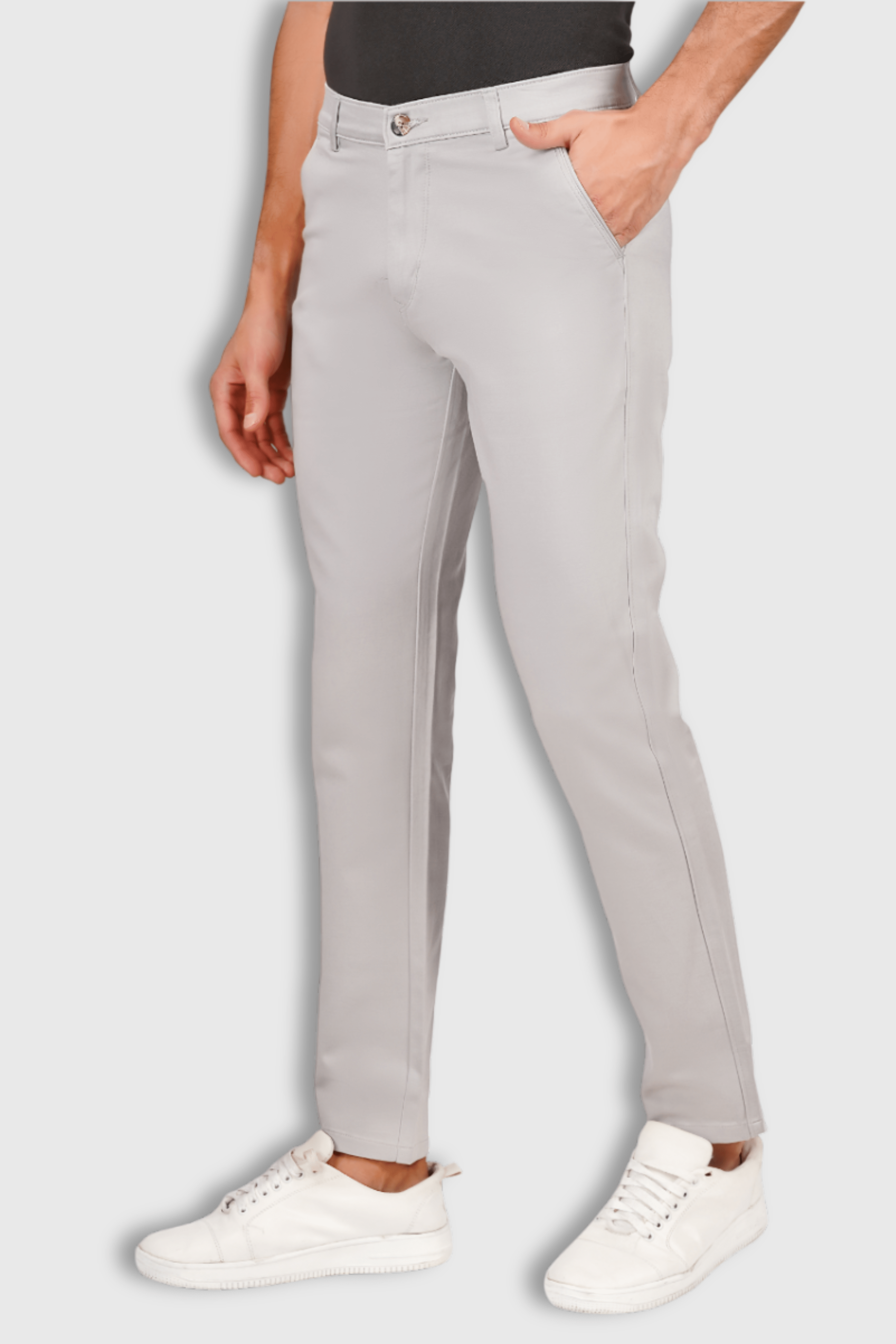 Fluidic Stone Color Premium Trouser