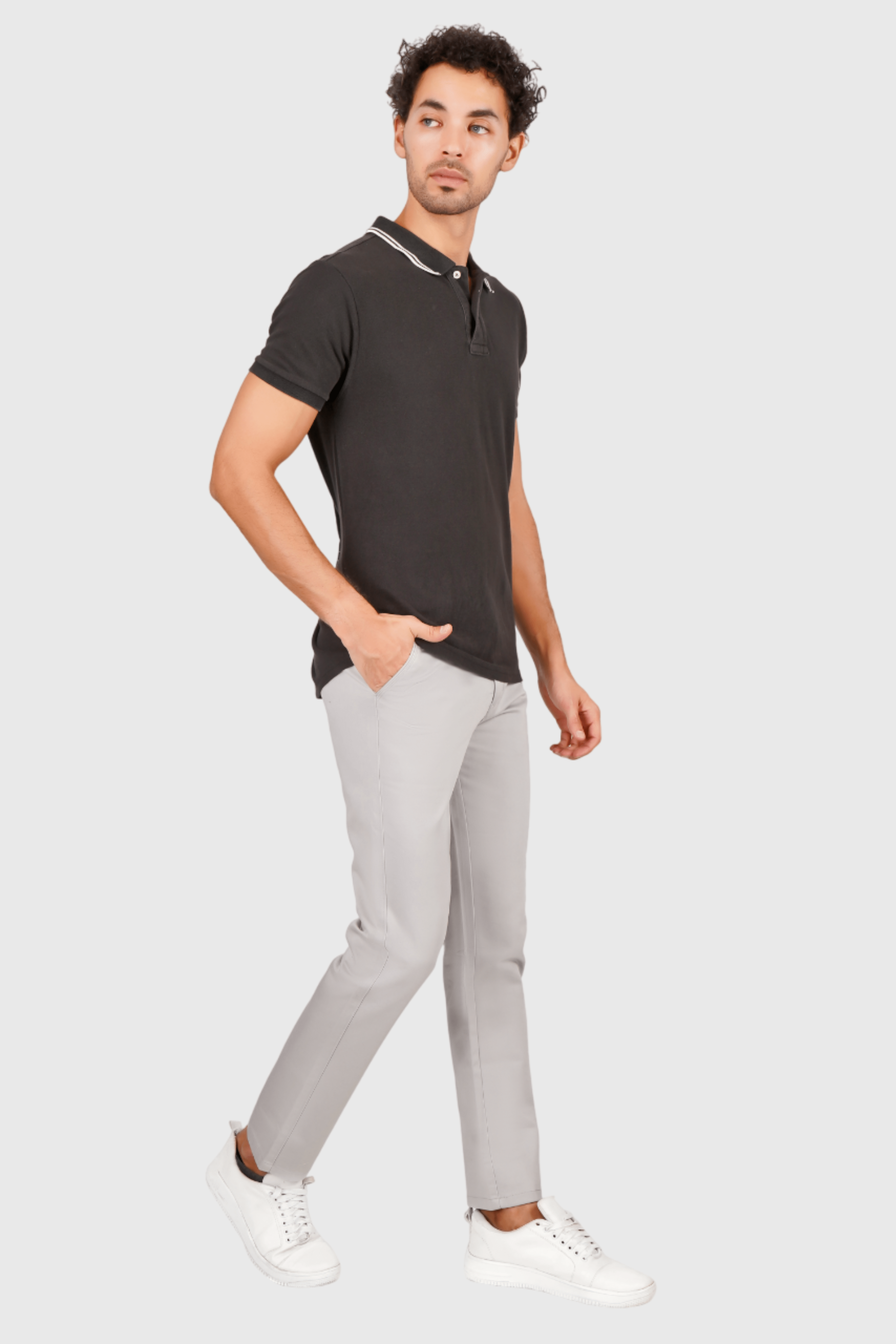 Fluidic Stone Color Premium Trouser