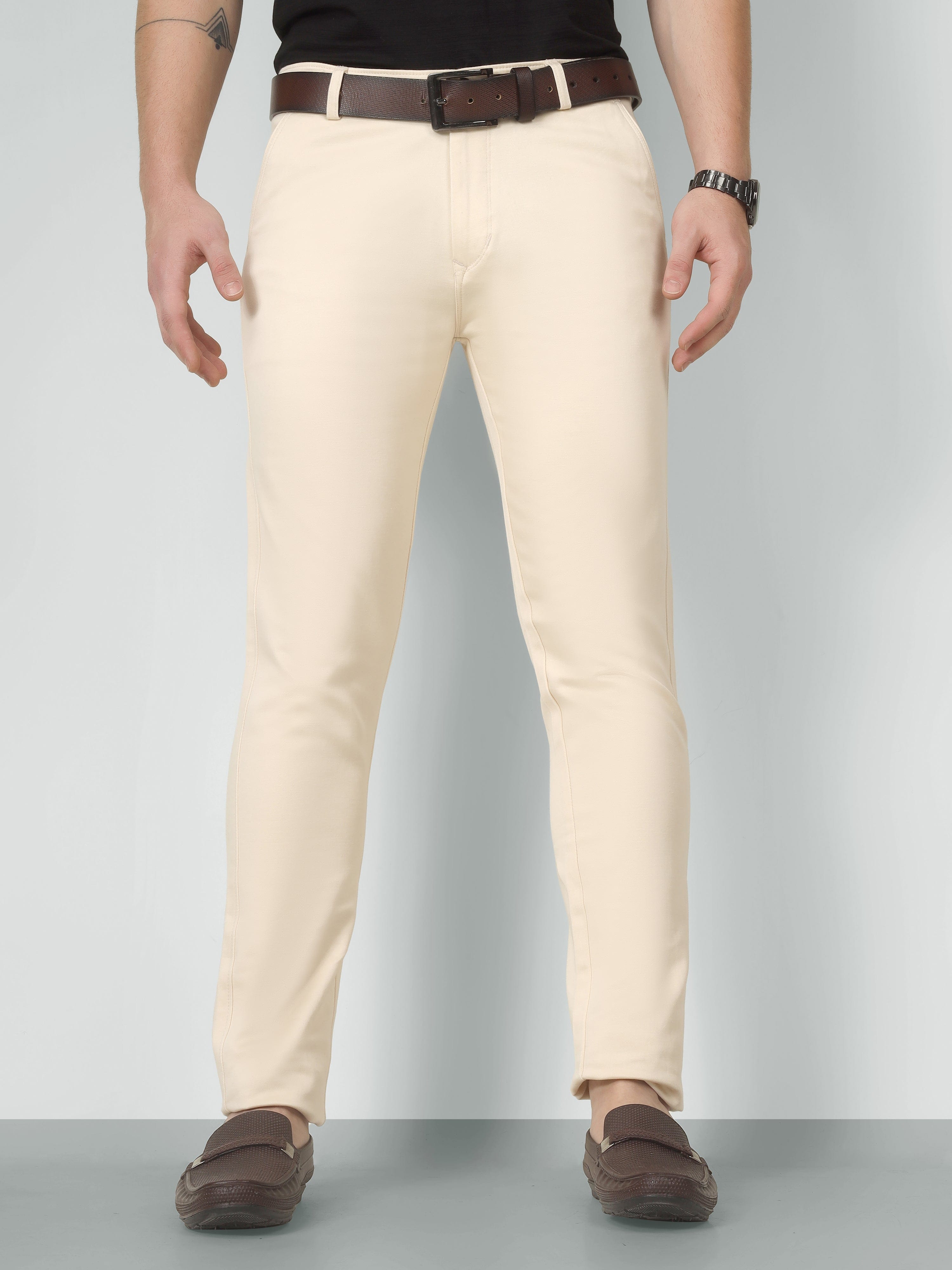 Men's Cream Color Trouser