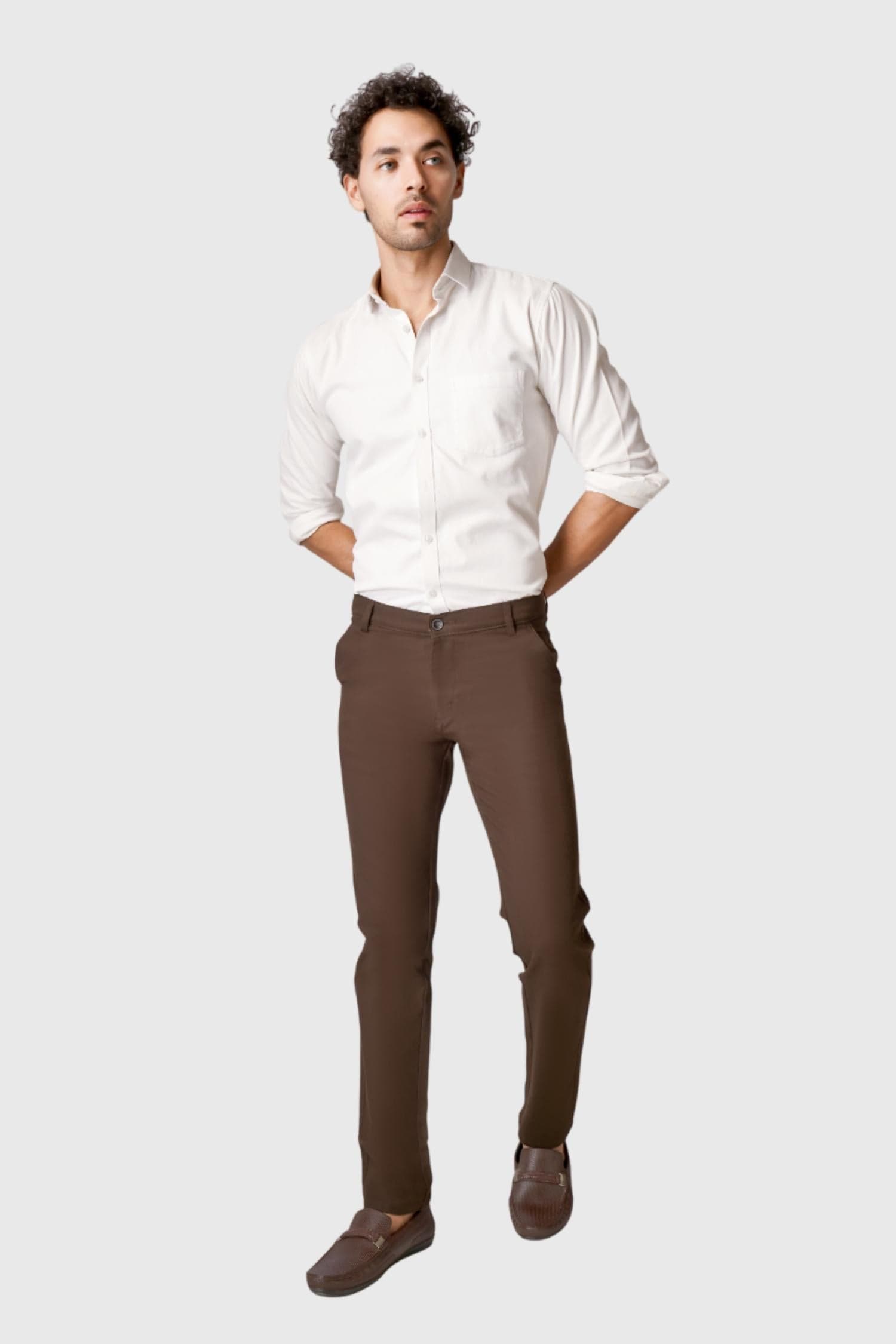 Fluidic Brown Color Lounge Trouser