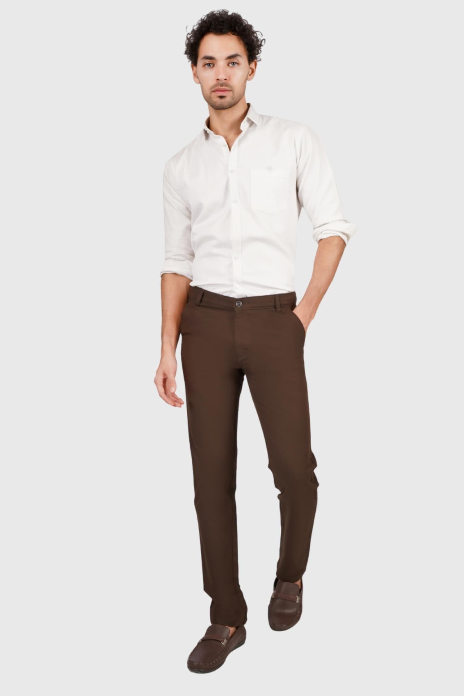 Fluidic Brown Color Lounge Trouser