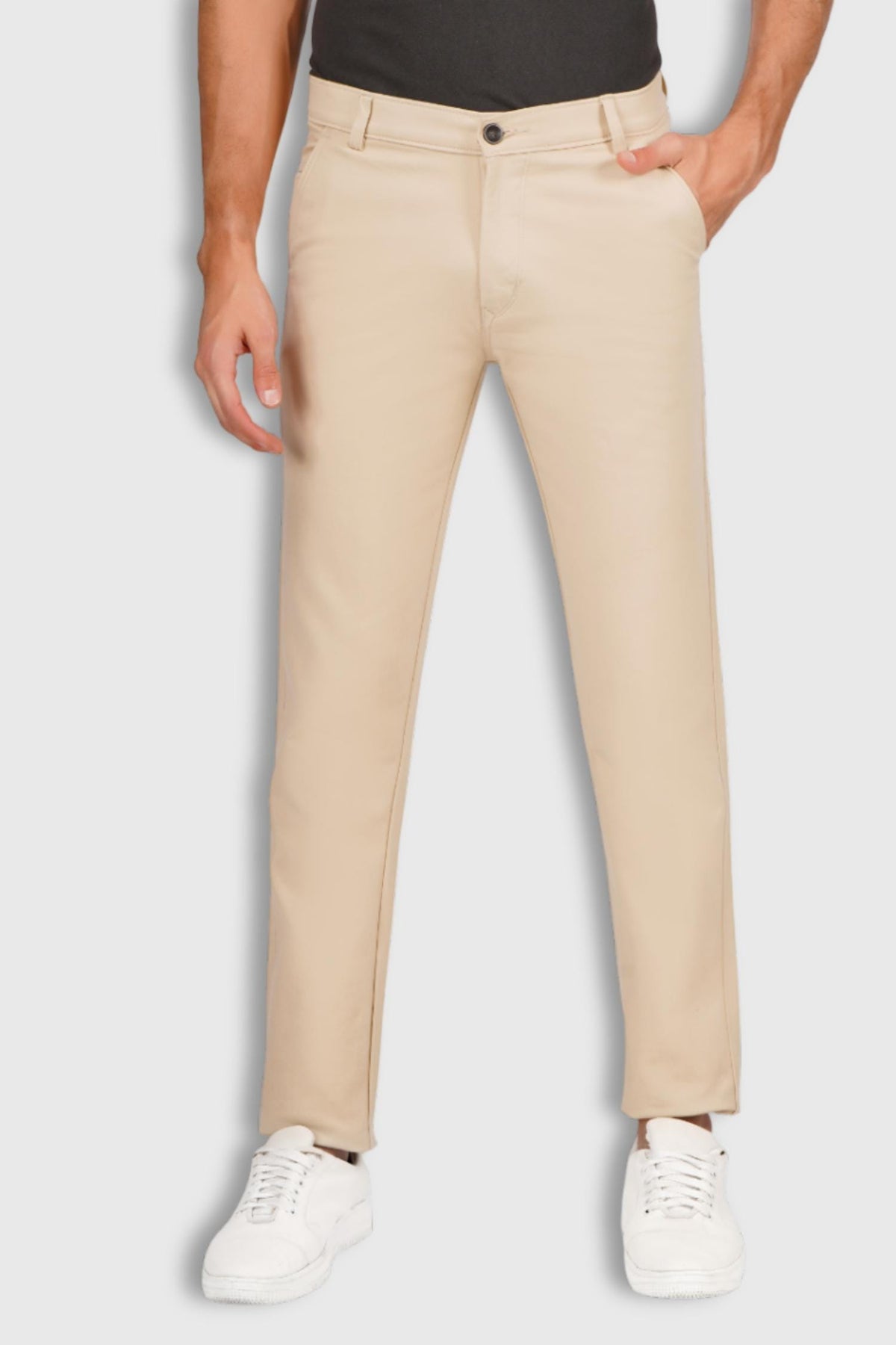 Fluidic Cream Color Lounge Trouser