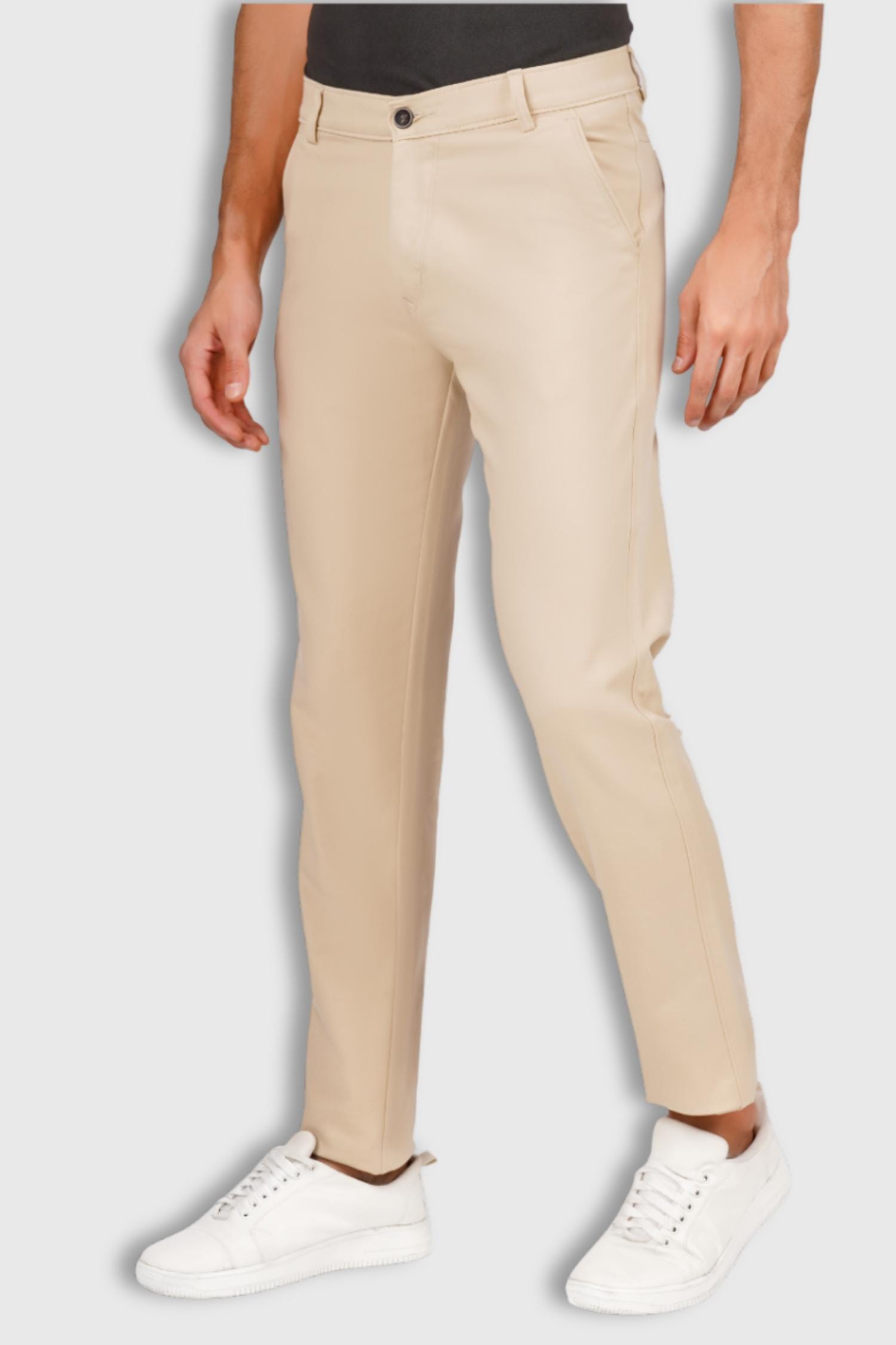 Fluidic Cream Color Lounge Trouser