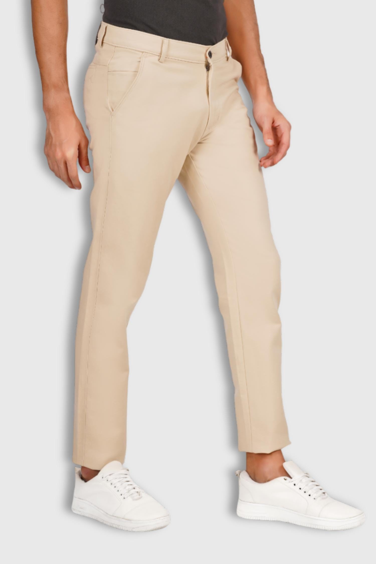 Fluidic Cream Color Lounge Trouser