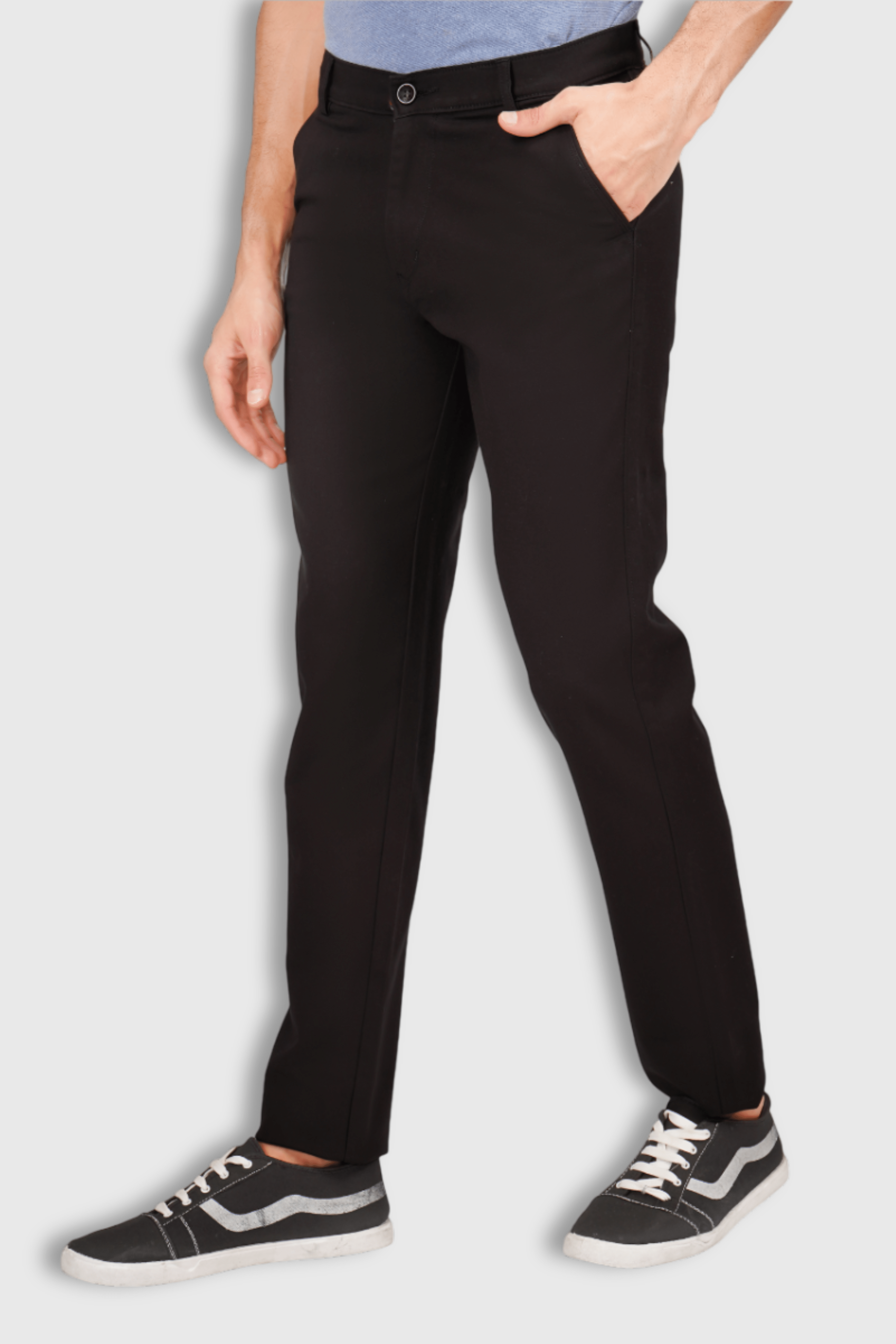 Fluidic Black Color Lounge Trouser