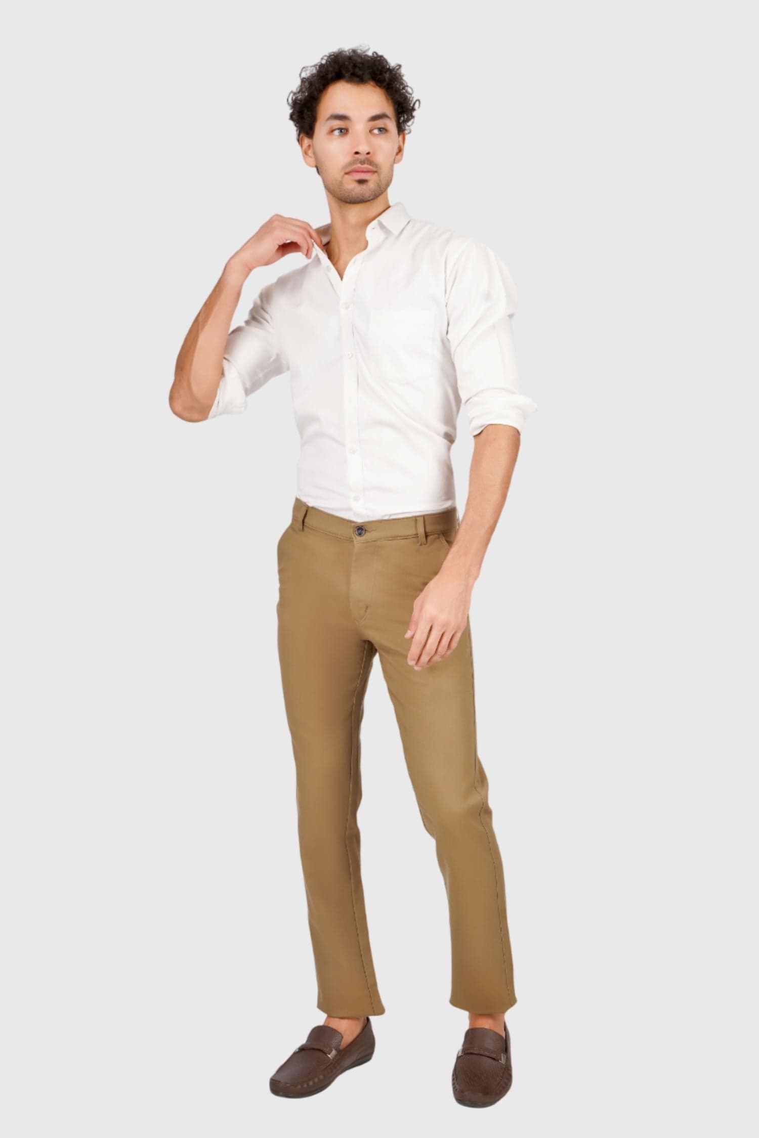 Fluidic Khaki Color Lounge Trouser