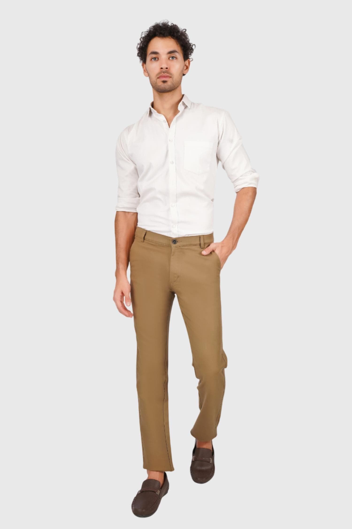 Fluidic Khaki Color Lounge Trouser