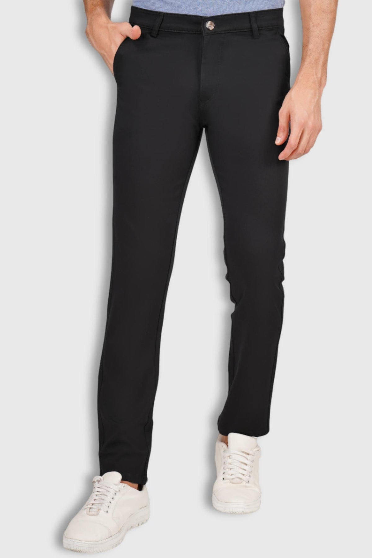 Fluidic Black Color Premium Trouser