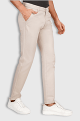 Fluidic Cream Color Premium Trouser