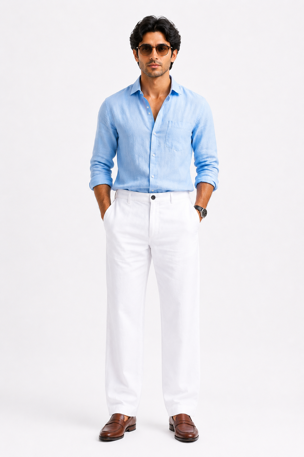 White Premium Linen Pant for Men