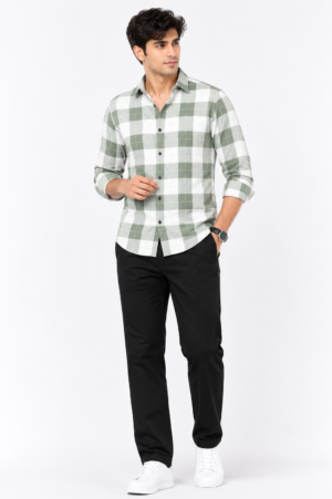Black Cotton Trousers for Men
