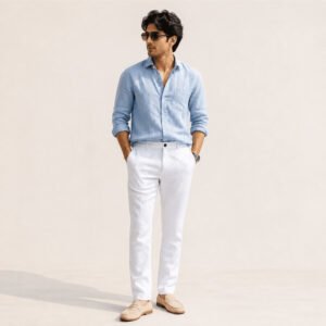 Premium Linen Pant for Men - White