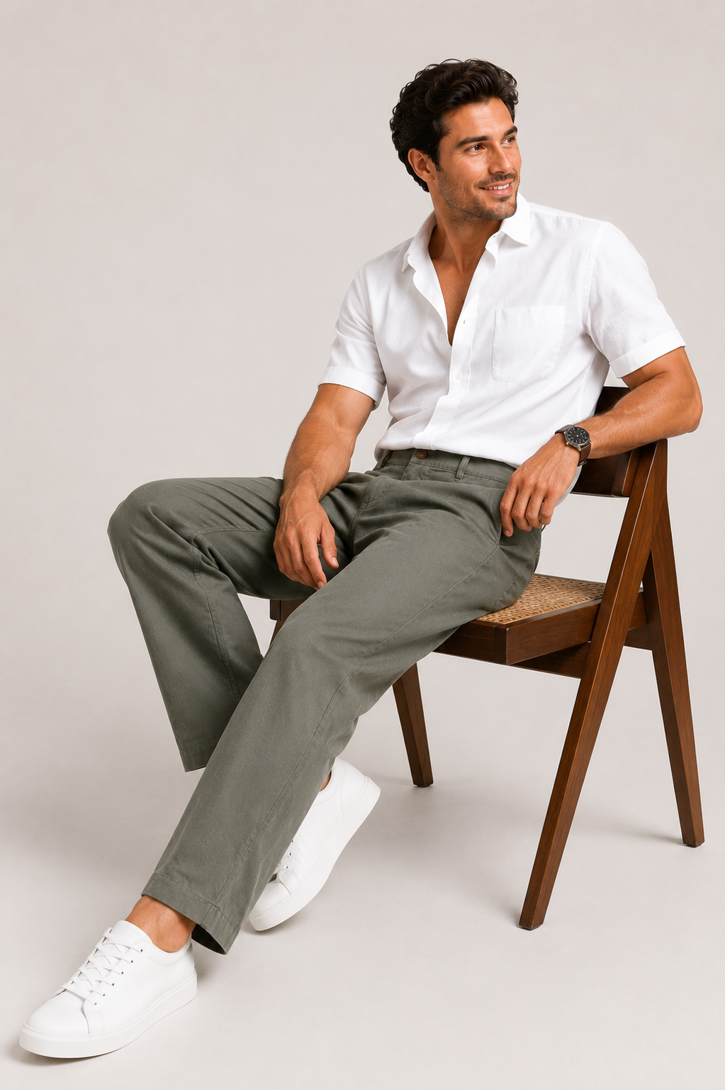 D. Grey Linen Pant for Men - Image 4