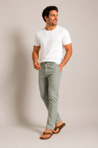 Ash Grey Linen Pant for Men