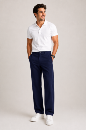 Navy Blue Linen Pants For Men