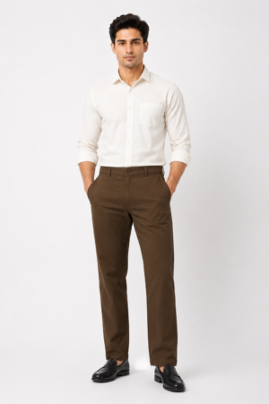 Coffee Suede Touch Chinos