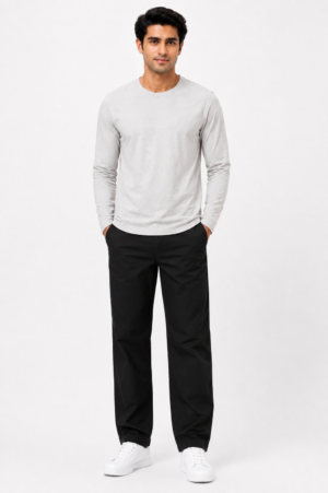 Charcoal Grey Satin Touch Chinos