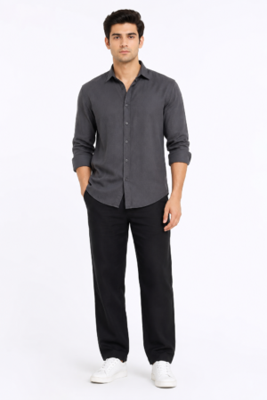Black Satin Touch Chinos