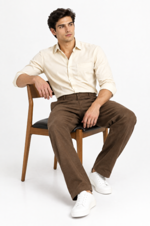 Brown Suede Touch Chinos
