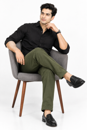 Olive Suede Touch Chinos